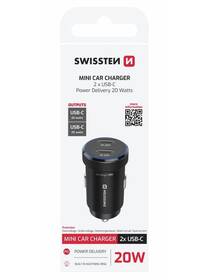 Adaptér do auta Swissten 2x USB-C PD, 20W čierny

 obrázok produktu 2 z 2