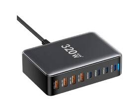 Nabíjačka do siete Essager 320W, GaN, 4x USB-C, 4x USB-A čierna

 obrázok produktu 2 z 9