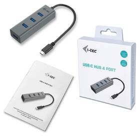 USB Hub i-tec USB-C Metal, 4x USB 3.0 sivý

 obrázok produktu 3 z 4