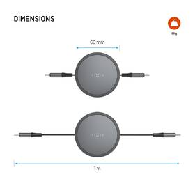 Kábel FIXED navíjací USB-C/USB-C, 1 m, PD 100W, 480Mbps sivý

 obrázok produktu 6 z 7