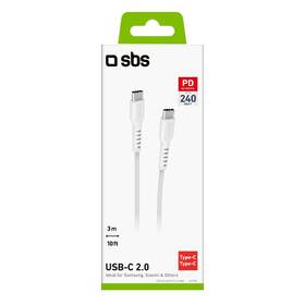 Kábel SBS USB-C/USB-C, PD, 240 W, 3 m biely

 obrázok produktu 7 z 7
