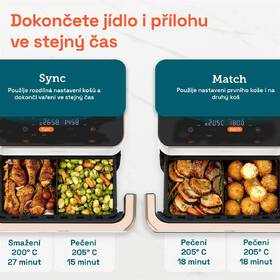 Fritéza teplovzdušná COSORI TF101S Dual Blaze TwinFry, 10 l biela

 obrázok produktu 19 z 33
