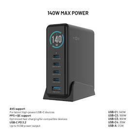 Dokovacia stanica FIXED s displejom, 4x USB-C,USB, 140W čierny

 obrázok produktu 2 z 9