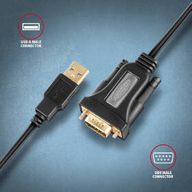 Kábel Axagon USB-A 2.0 - sériový RS-232 FTDI adaptér, 1,5 m čierna

 obrázok produktu 1 z 4