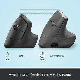 Myš Logitech Lift Vertical Ergonomic sivá

 obrázok produktu 8 z 9