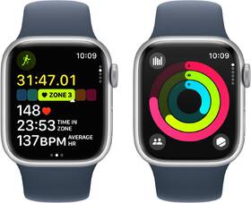 Inteligentné hodinky Apple GPS 45mm puzdro zo strieborného hliníka - búrkovo modrý športový remienok - M/L 

 obrázok produktu 7 z 7