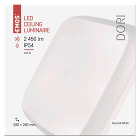 LED stropné svietidlo EMOS Dori, štvorec, 24,5W, neutrálna biela 

 obrázok produktu 2 z 2
