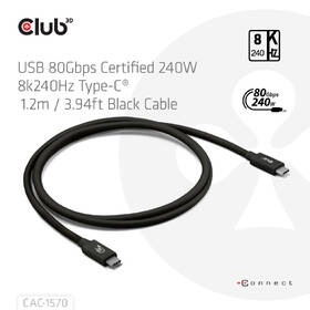 Kábel Club3D USB-C/USB-C, 1,2m čierny

 obrázok produktu 2 z 6