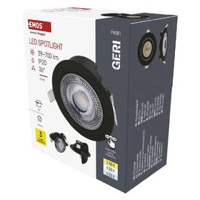 Vstavané svietidlo EMOS Geri 6,5 W, 10cm, 780lm, teplá-studená biela čierne

 obrázok produktu 2 z 5