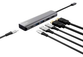 USB Hub Trust Dalyx 6-in-1 USB-C strieborný

 obrázok produktu 1 z 9