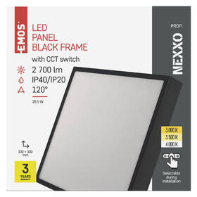 LED stropné svietidlo EMOS Nexxo, štvorec, 28,5 W, CCT čierne

 obrázok produktu 2 z 2