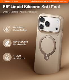 Kryt na mobil Torras Ostand Q3 Silicone na Apple iPhone 17 Pro zlatý

 obrázok produktu 4 z 6