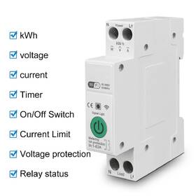 Modul IMMAX NEO SMART elektronický istič jednofázový 1-63A, meranie spotreby, Wi-Fi, Tuya 

 obrázok produktu 3 z 3
