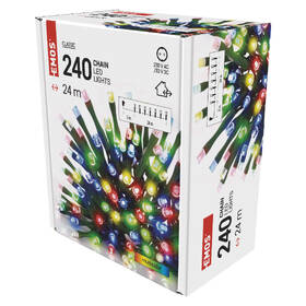 Vianočné osvetlenie EMOS 240 LED reťaz, 24 m, vonkajšie aj vnútorné, multicolor, časovač 

 obrázok produktu 8 z 8
