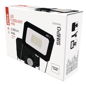 Reflektor EMOS SIMPO 20W 2000LM IP44 NW PIR čierny

 obrázok produktu 6 z 9