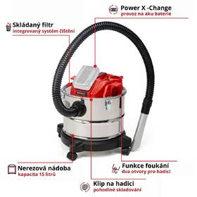 Vysávač na popol Einhell TE-AV 18/15 Li C-Solo (bez batérie) 2351700 nerez

 obrázok produktu 2 z 9