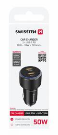 Adaptér do auta Swissten 2x USB-C PD, 50W čierny

 obrázok produktu 2 z 2