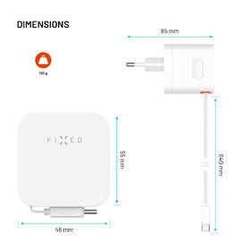 Nabíjačka do siete FIXED GaN 2xUSB-C, PD 3.0, so samonavíjacím káblom, 65W biela

 obrázok produktu 9 z 10