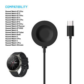 Nabíjací kábel FIXED USB-C na Huawei Watch GT 2 Pro/3/3 Pro/4/4 Pro/5/5 Pro/6/6 Pro čierny

 obrázok produktu 2 z 4
