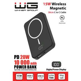 Powerbank WG 10000 mAh, Wireless, 15W čierny

 obrázok produktu 3 z 6