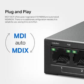 Switch Mercusys MS110CP 8-Port FE + 2-Port Gigabit (8-Port PoE+ 65W) čierny

 obrázok produktu 8 z 9