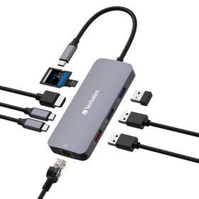 USB Hub Verbatim USB-C Pro Multiport 9 Port strieborný

 obrázok produktu 2 z 4