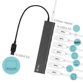 USB Hub i-tec USB 3.0 / 7x USB 3.0 čierny

 obrázok produktu 2 z 4
