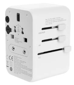 Cestovný adaptér FIXED pre EU, UK a USA/AUS, s 3xUSB-C a 2xUSB výstupom, GaN, PD 65W biely

 obrázok produktu 2 z 12
