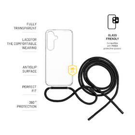 Kryt na mobil FIXED Pure Neck s čiernou šnúrkou na krk na Samsung Galaxy S25 priehľadný

 obrázok produktu 4 z 4