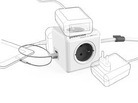 Kábel predlžovací Cubenest Powercube Extended USB PD 20W, A+C, 4x zásuvka, 3m sivé/biele

 obrázok produktu 2 z 6