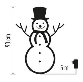 LED dekorácie EMOS 80 LED snehuliak skladací, 90 cm, vonkajšie aj vnútorné, studená biela 

 obrázok produktu 2 z 4