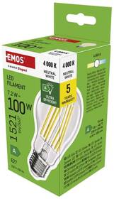 LED žiarovka EMOS Filament klasik, 7,2 W, 1521lm, E27, neutrálna biela 

 obrázok produktu 10 z 13