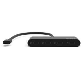 USB Hub PORT CONNECT USB-C, 3x USB-C 3.1 + 1x USB-C 100W PD čierny

 obrázok produktu 1 z 5