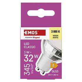 LED žiarovka EMOS bodová, 3W, 345lm, GU10, teplá biela 

 obrázok produktu 3 z 15