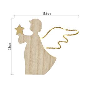 LED dekorácie EMOS drevený anjel, 13 cm, 8LED, vnútorná, teplá biela, časovač 

 obrázok produktu 4 z 6