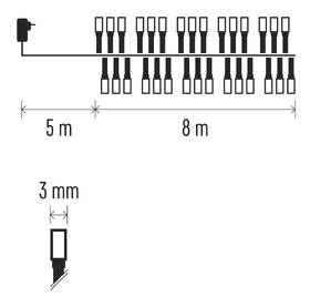 Vianočné osvetlenie EMOS 400 LED reťaz - ježko, 8 m, vonkajšia aj vnútorná, studená biela, časovač 

 obrázok produktu 7 z 8