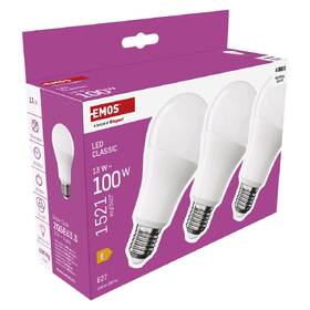 LED žiarovka EMOS Classic, 13 W, 1521lm, E27, neutrálna biela, 3 ks 

 obrázok produktu 6 z 14