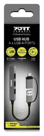 USB Hub PORT CONNECT USB-A/USB-C, 1x USB 3.0 + 3x USB 2.0 strieborný

 obrázok produktu 3 z 7
