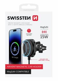 Držiak na mobil Swissten MagStick COMPACT s bezdrôtovým nabíjaním 15 W/7,5 W čierny

 obrázok produktu 5 z 5