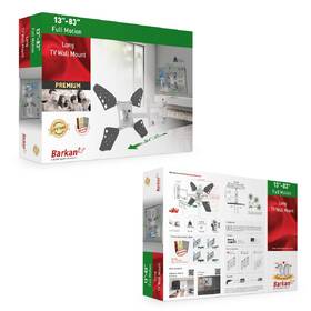 Držiak na TV Barkan 3400LW, polohovateľný, pre uhlopriečky 13" až 83", nosnosť 50 kg biely

 obrázok produktu 3 z 3
