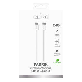 Kábel Puro Fabrik FABK4 USB-C/USB-C, 240 W, 2 m biely

 obrázok produktu 4 z 4
