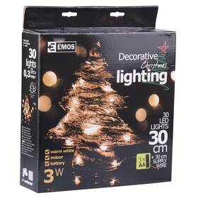 Vianočné osvetlenie EMOS 30 LED, stromek-ratan, teplá bílá 

 obrázok produktu 4 z 5
