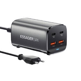 Nabíjačka do siete Essager 100W, GaN, 2x USB-C, 2xUSB-A čierna

 obrázok produktu 1 z 4