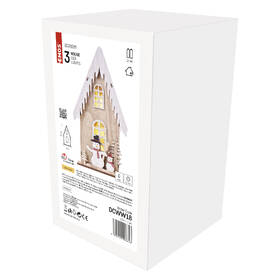 LED dekorácie EMOS domček so snehuliakmi, 28,5 cm, 2x AA, vnútorná, teplá biela, časovač 

 obrázok produktu 4 z 4