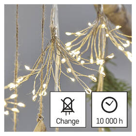 Vianočné osvetlenie EMOS 150 LED reťaz - svietiace trsy, nano, 2,35 m, vnútorná, teplá biela, časovač 

 obrázok produktu 2 z 7