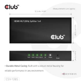 HDMI rozbočovač Club3D 4 porty HDMI, 4K120Hz čierny

 obrázok produktu 4 z 9