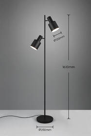 Stojacia lampa TRIO AGUDO, 2x E27 čierna

 obrázok produktu 3 z 3