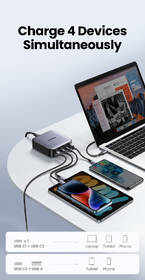Nabíjačka do siete UGREEN 1x USB, 3x USB-C, 100W, GaN sivá

 obrázok produktu 2 z 6