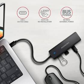 USB Hub Axagon Travel USB-C, 2x USB-A + 2x USB-C čierny

 obrázok produktu 3 z 4