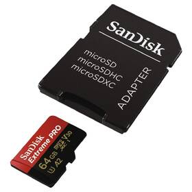 Pamäťová karta SANDISK 64GB A2 C10 V30 UHS-I (170R/90W) + adapter 

 obrázok produktu 1 z 3